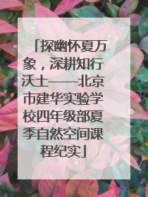 探幽怀夏万象，深耕知行沃土——北京市建华实验学校四年级部夏季自然空间课程纪实