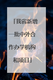 我省新增一批中外合作办学机构和项目
