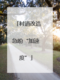 村道改造急盼“加速度”