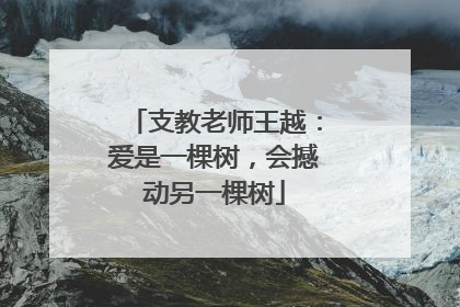 支教老师王越：爱是一棵树，会撼动另一棵树