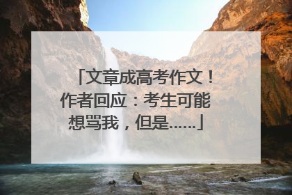 文章成高考作文！作者回应：考生可能想骂我，但是……