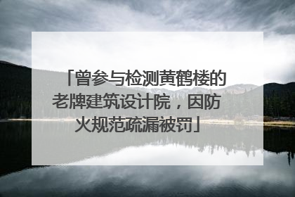 曾参与检测黄鹤楼的老牌建筑设计院，因防火规范疏漏被罚