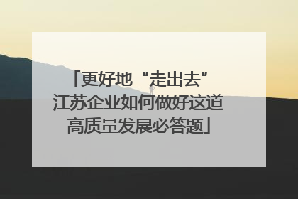更好地“走出去” 江苏企业如何做好这道高质量发展必答题