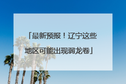 最新预报！辽宁这些地区可能出现弱龙卷