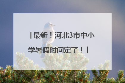 最新！河北3市中小学暑假时间定了！