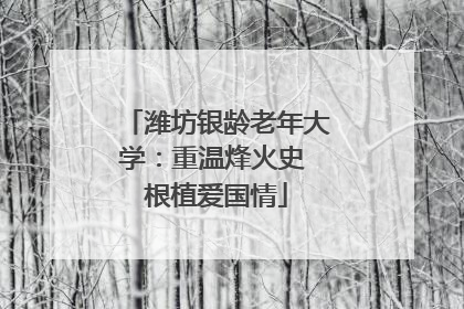 潍坊银龄老年大学：重温烽火史 根植爱国情