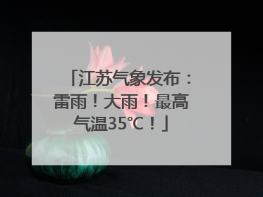 江苏气象发布：雷雨！大雨！最高气温35℃！