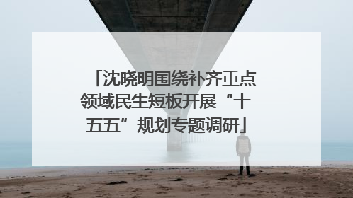 沈晓明围绕补齐重点领域民生短板开展“十五五”规划专题调研