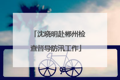 沈晓明赴郴州检查督导防汛工作