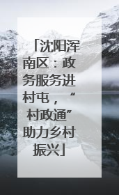 沈阳浑南区：政务服务进村屯，“村政通”助力乡村振兴