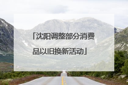 沈阳调整部分消费品以旧换新活动