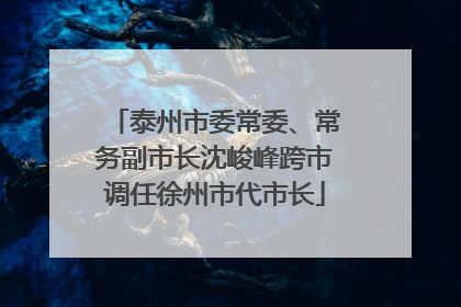 泰州市委常委、常务副市长沈峻峰跨市调任徐州市代市长