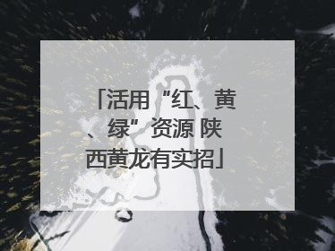 活用“红、黄、绿”资源 陕西黄龙有实招