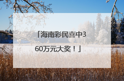 海南彩民喜中360万元大奖！
