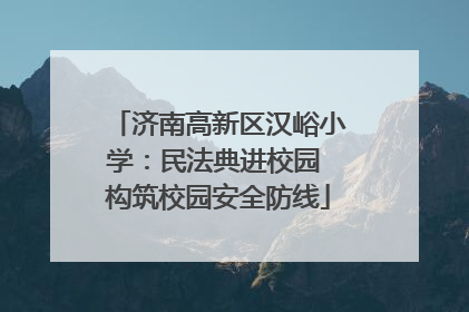 济南高新区汉峪小学：民法典进校园 构筑校园安全防线