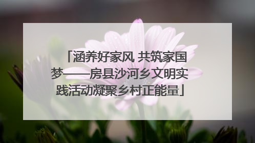 涵养好家风 共筑家国梦——房县沙河乡文明实践活动凝聚乡村正能量