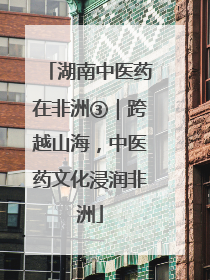 湖南中医药在非洲③｜跨越山海，中医药文化浸润非洲