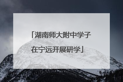 湖南师大附中学子在宁远开展研学