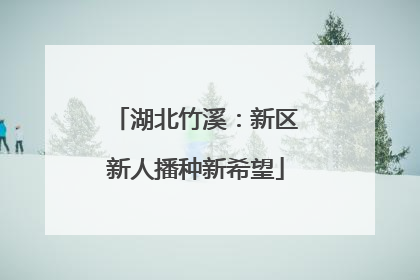 湖北竹溪：新区新人播种新希望
