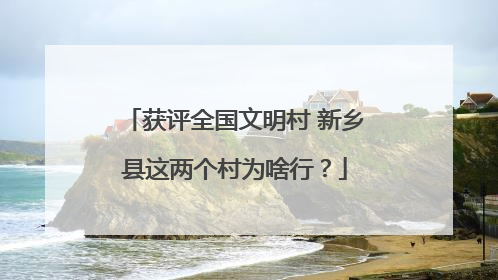 获评全国文明村 新乡县这两个村为啥行？