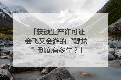 获颁生产许可证 会飞又会游的“鲲龙”到底有多牛？