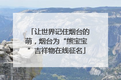 让世界记住烟台的萌，烟台为“熊宝宝”吉祥物在线征名