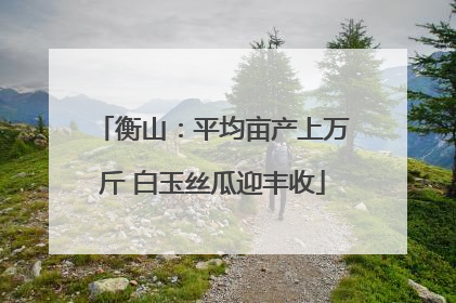 衡山：平均亩产上万斤 白玉丝瓜迎丰收
