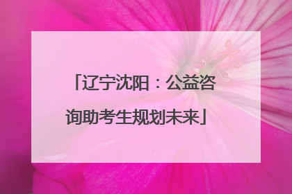 辽宁沈阳：公益咨询助考生规划未来