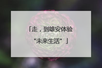 走，到雄安体验“未来生活”