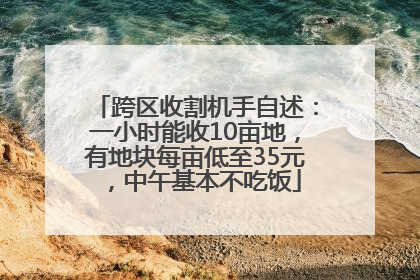 跨区收割机手自述：一小时能收10亩地，有地块每亩低至35元，中午基本不吃饭