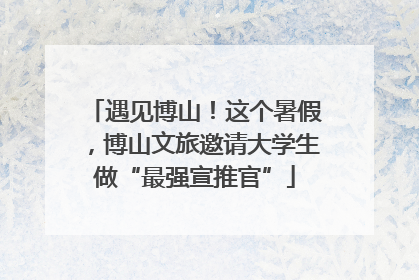 遇见博山！这个暑假，博山文旅邀请大学生做“最强宣推官”