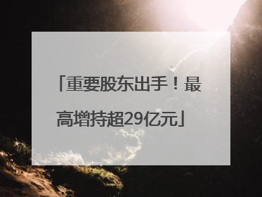 重要股东出手！最高增持超29亿元