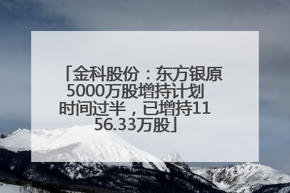 金科股份：东方银原5000万股增持计划时间过半，已增持1156.33万股