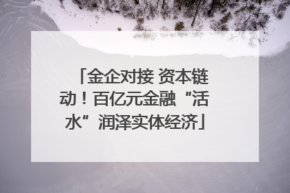 金企对接 资本链动！百亿元金融“活水”润泽实体经济
