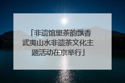 非遗馆里茶韵飘香 武夷山水非遗茶文化主题活动在京举行