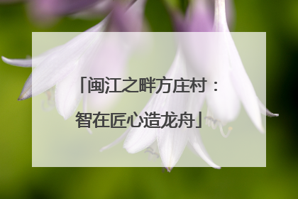 闽江之畔方庄村：智在匠心造龙舟