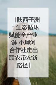 陕西子洲：生态循环赋能全产业链 小理河合作社走出联农带农新路径