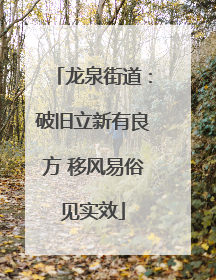 龙泉街道：破旧立新有良方 移风易俗见实效