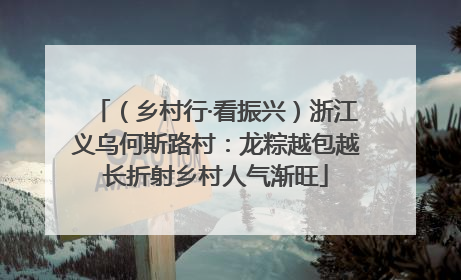 （乡村行·看振兴）浙江义乌何斯路村：龙粽越包越长折射乡村人气渐旺