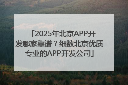 2025年北京APP开发哪家靠谱？细数北京优质专业的APP开发公司