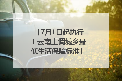7月1日起执行！云南上调城乡最低生活保障标准