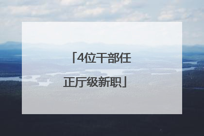 4位干部任正厅级新职