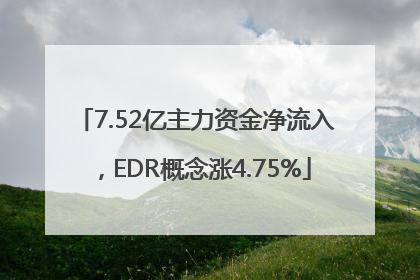 7.52亿主力资金净流入，EDR概念涨4.75%